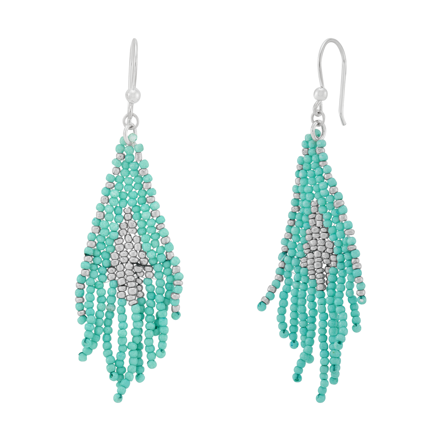 Boucles d'oreilles Silpada « Tranquil Cascade » en argent sterling et perles de rocaille sarcelle