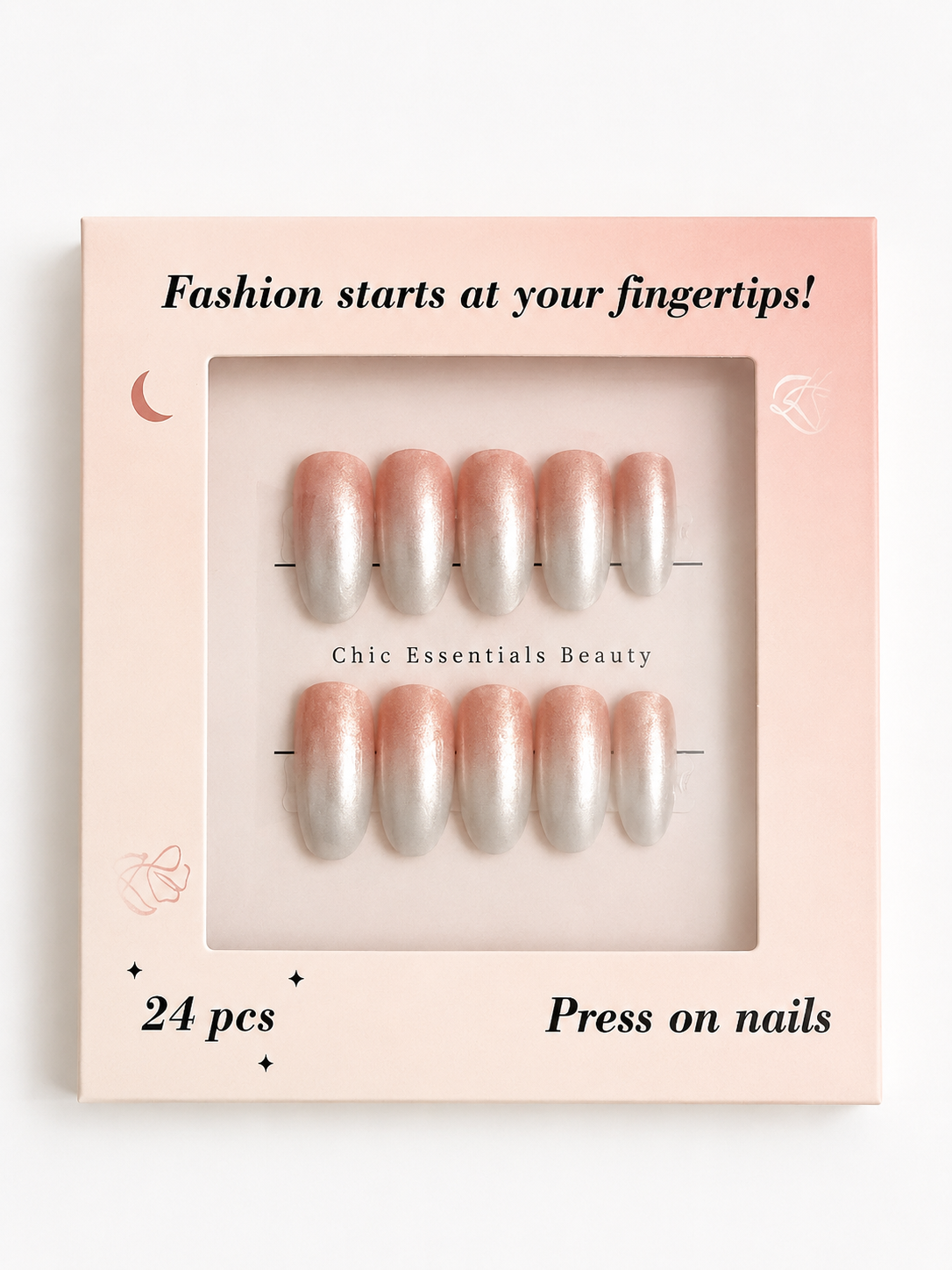 Chic Essentials Champagne Glow Press On Nails (24pc)