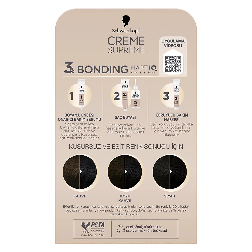 Schwarzkopf Creme Supreme Intense Care Hair Dye 1-0 Black