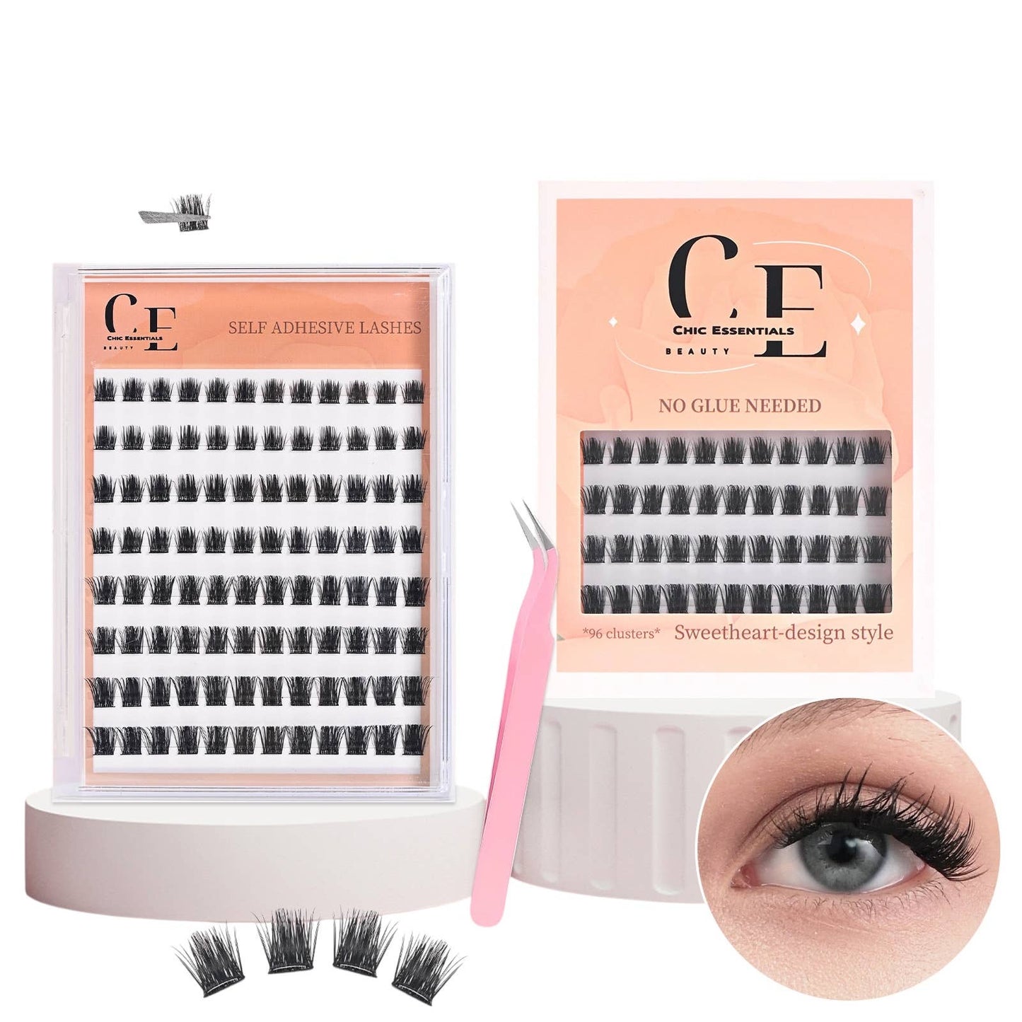 Faux Cils en Touffes à Poser Soi-Même Sweetheart-Design (96 unités)