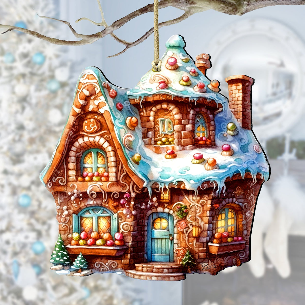 Gingerbread House Wooden Ornaments by G. Debrekht - Christmas Decor - 8100191-2