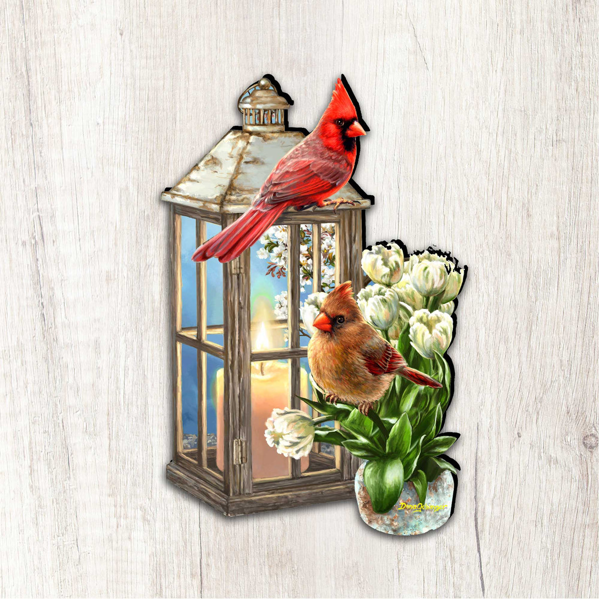 Lantern Cardinals Holiday Door Decor by D. Gelsinger - Christmas Decor - 8461057H-DG