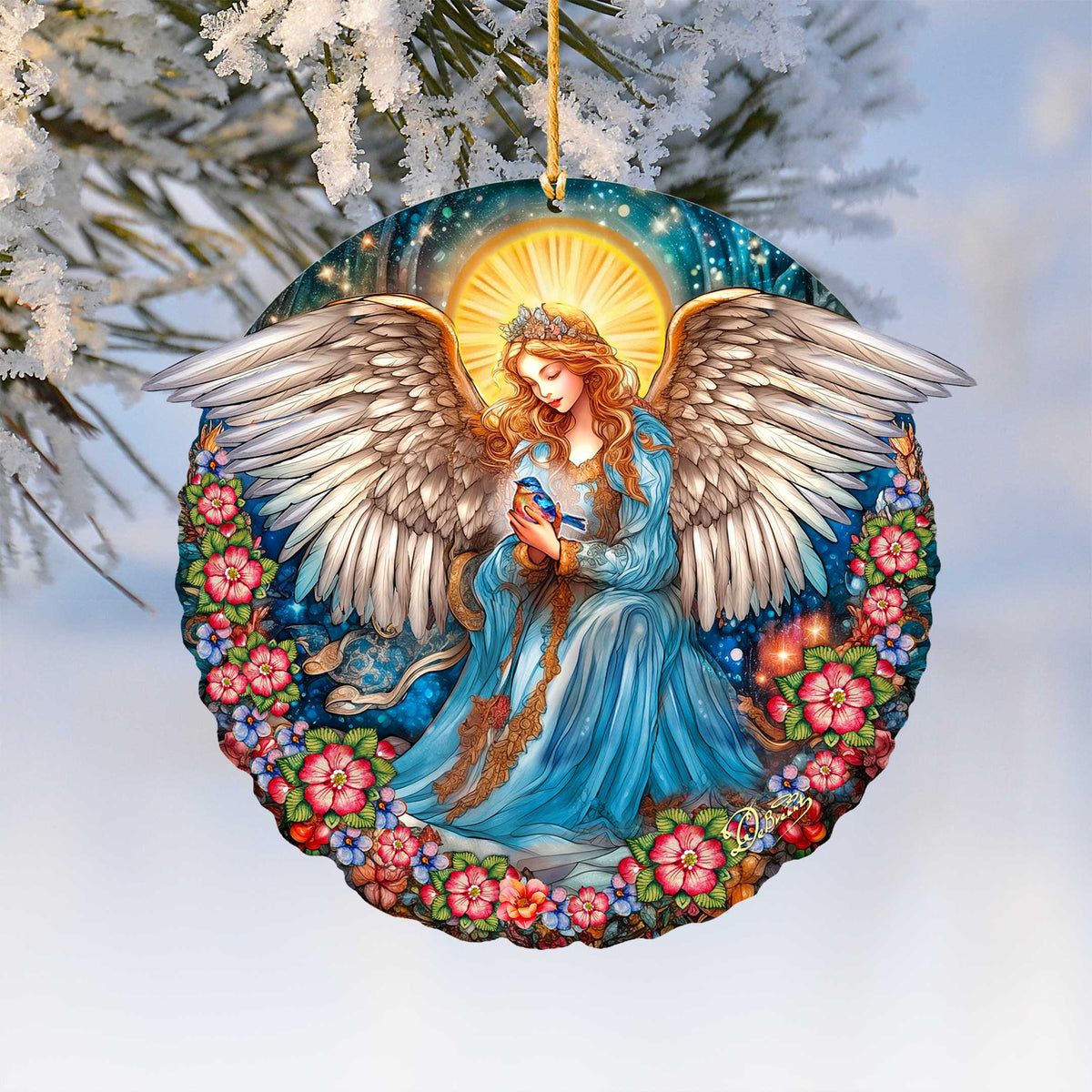 Guardian Angel of Serenity Holiday Wooden Ornaments by G. DeBrekht - Nativity Holiday Decor - 8652806
