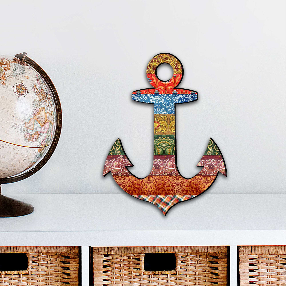 Decorated Anchor Coastal Door Decor by G. DeBrekht - Coastal Holiday Decor - 8198521-2H
