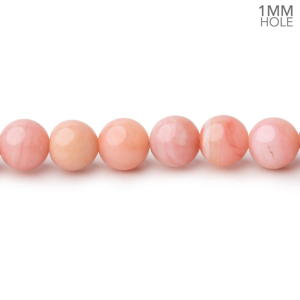 6mm Pink Peruvian Opal Plain Round Beads 16 inch 67 pieces 1mm holes