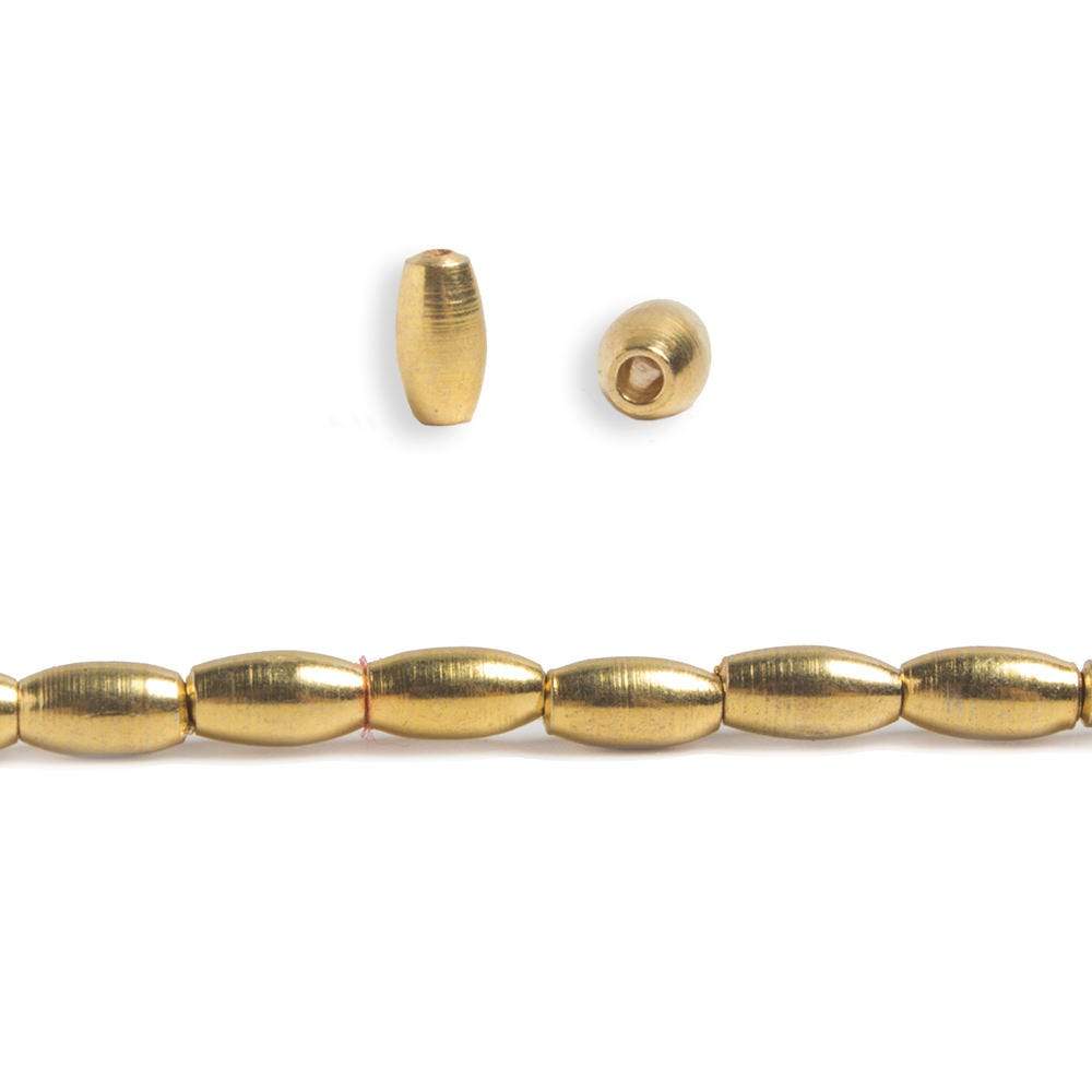 6x3mm 22kt gold plated Copper Plain Rice Beads 8 inch 33 pieces