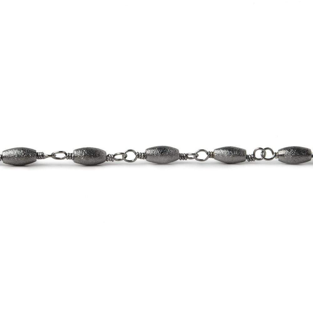 6x3mm Black Gold plated Brushed Rice Black Gold plated Chain by the foot
