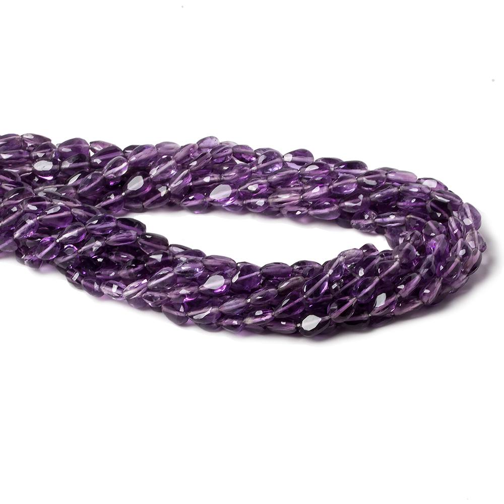 6x4-7x4mm Shaded Amethyst straight drilled faceted pears 14 inch 55 beads