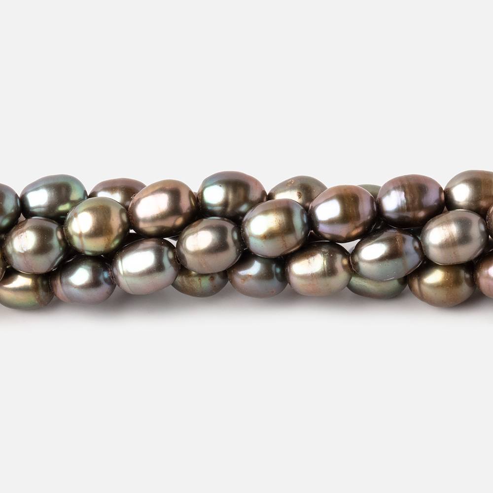 6x5-7x5mm Forest Green Oval Freshwater Pearls 15.5 inch 60 pieces