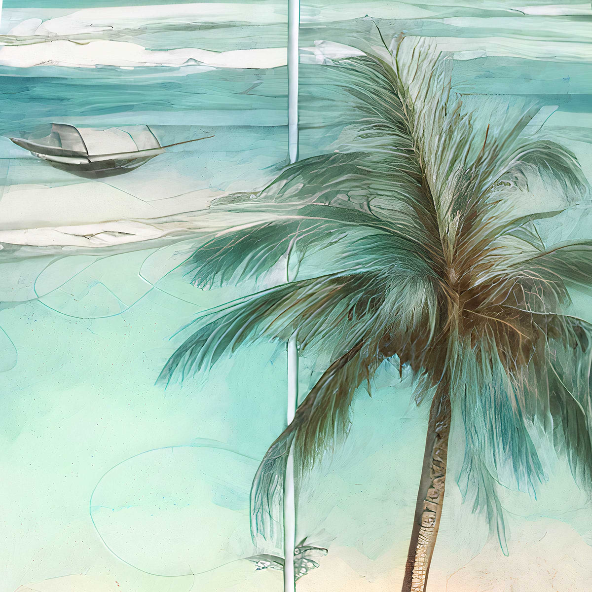Tropical Palm Surfboard Coastal Wall Art by G. DeBrekht - Coastal Holiday Decor - 8490112HS