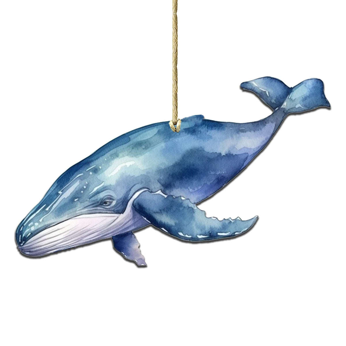 Blue Humpback Whale Wooden Ornaments by G.Debrekht - Wildlife Holiday Decor - 8710103-1