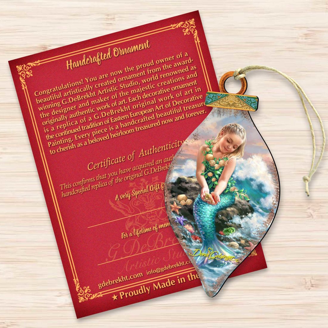 Princess of The Sea Cone Wooden Ornaments by Gelsinger - Coastal Holiday Decor - 8041112-1611