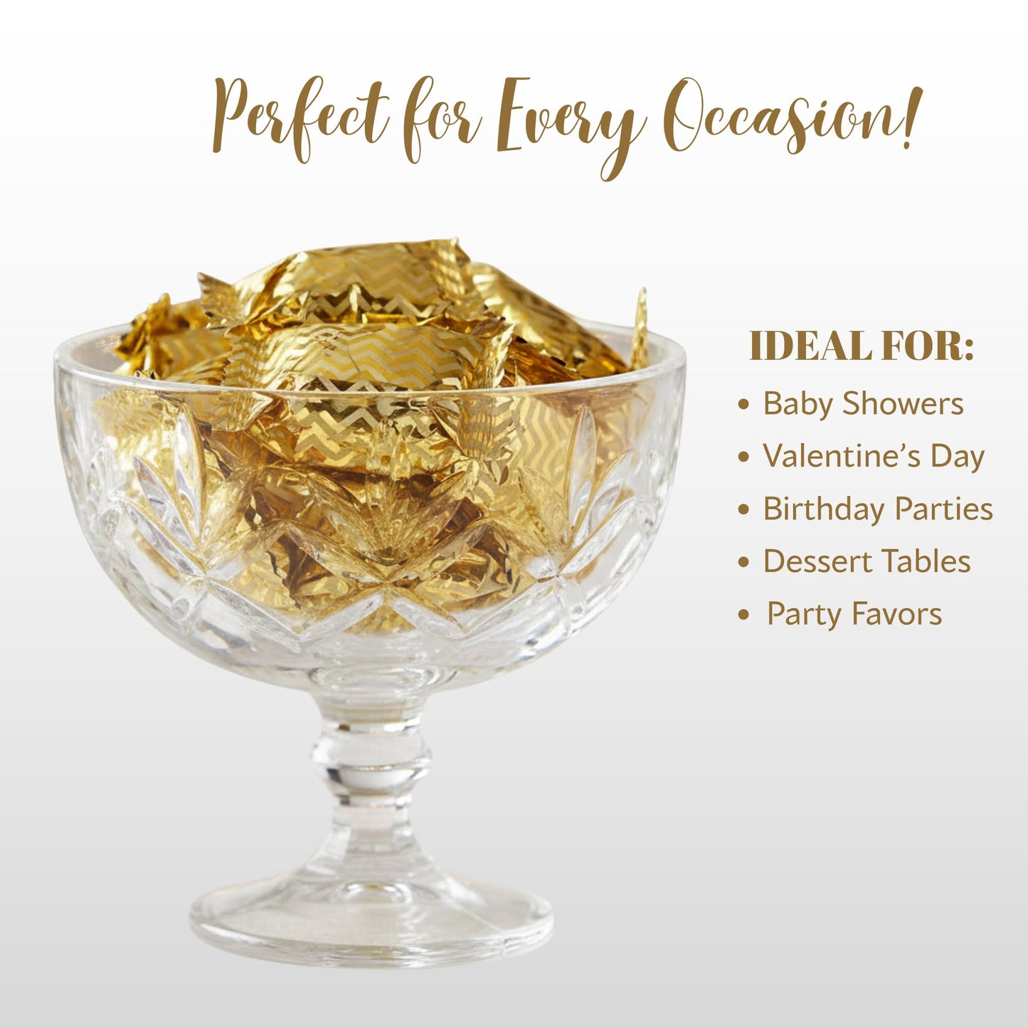 220ct Gold Buttermints Individually Wrapped – Bulk Soft Butter Mints for Weddings, Candy Buffets, Baby Showers, Retirement & Elegant Party Favors