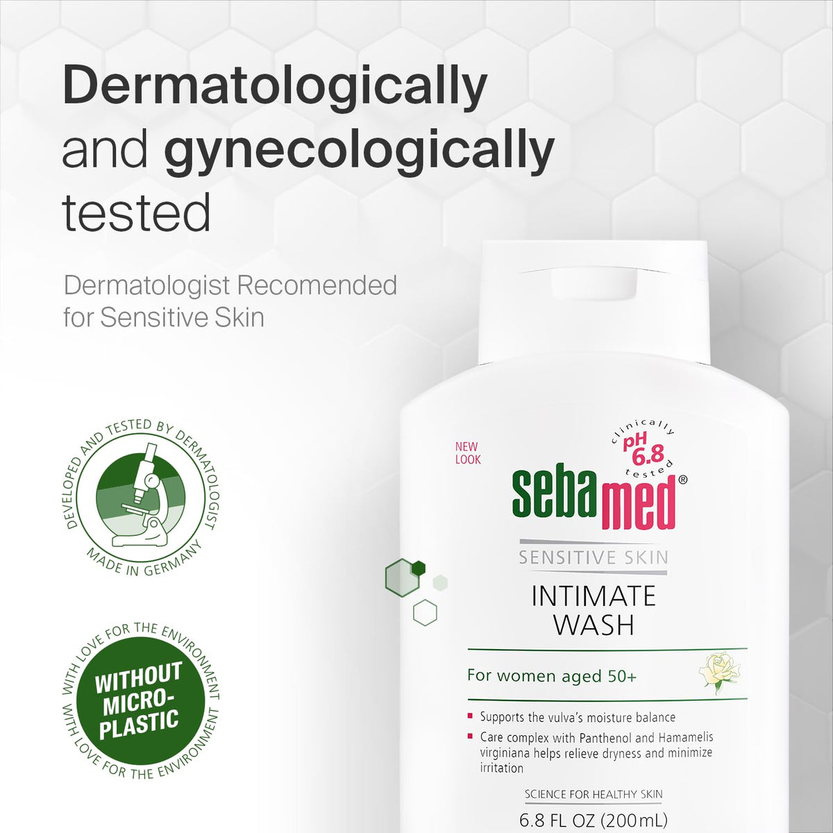 Sebamed Intimate Wash Gel pH 6.8 - Gentle Hygiene for Women Over 50, Natural Intimate Care