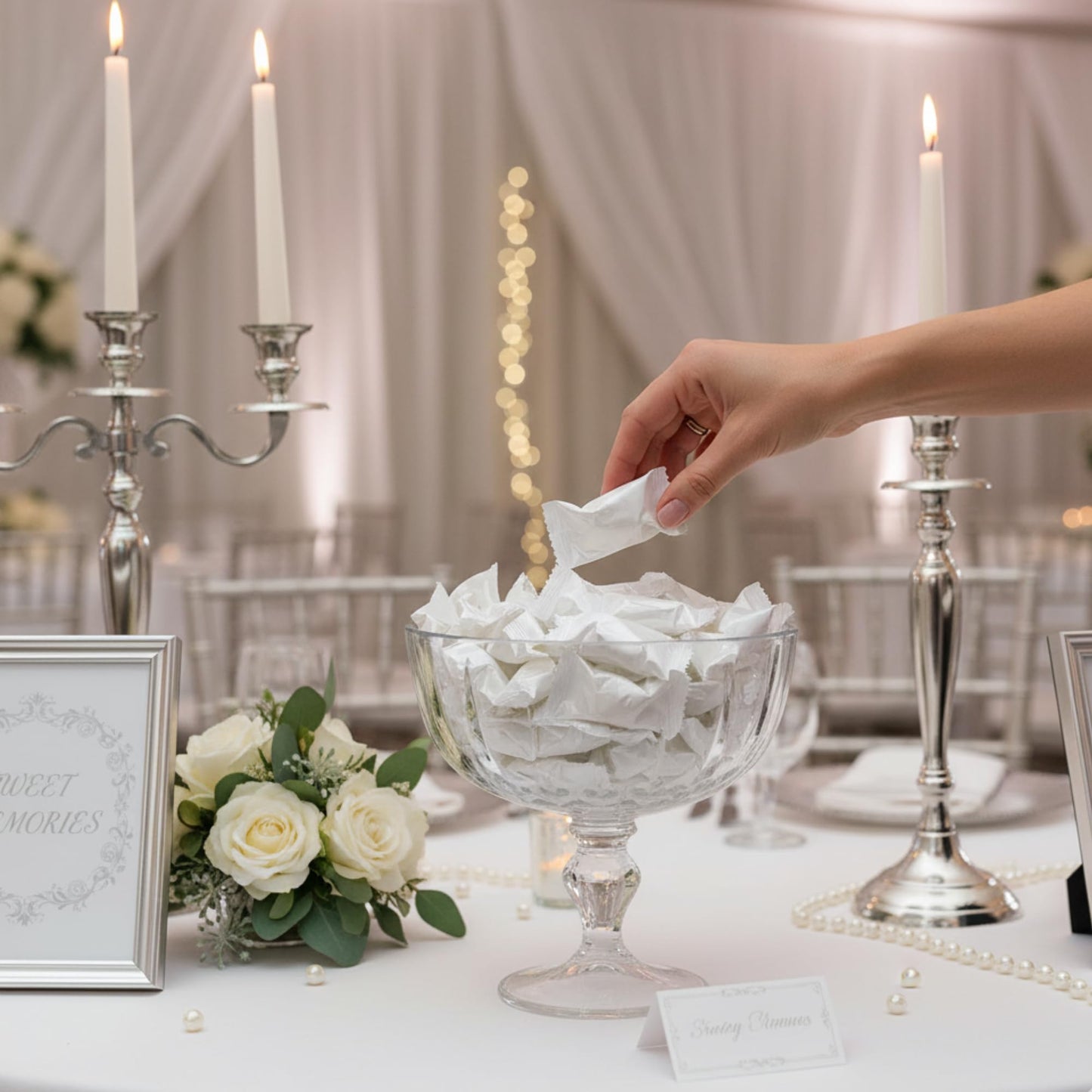 220ct White Buttermints Individually Wrapped – Bulk Soft Butter Mints for Weddings, Candy Buffets, Party Favors & Events