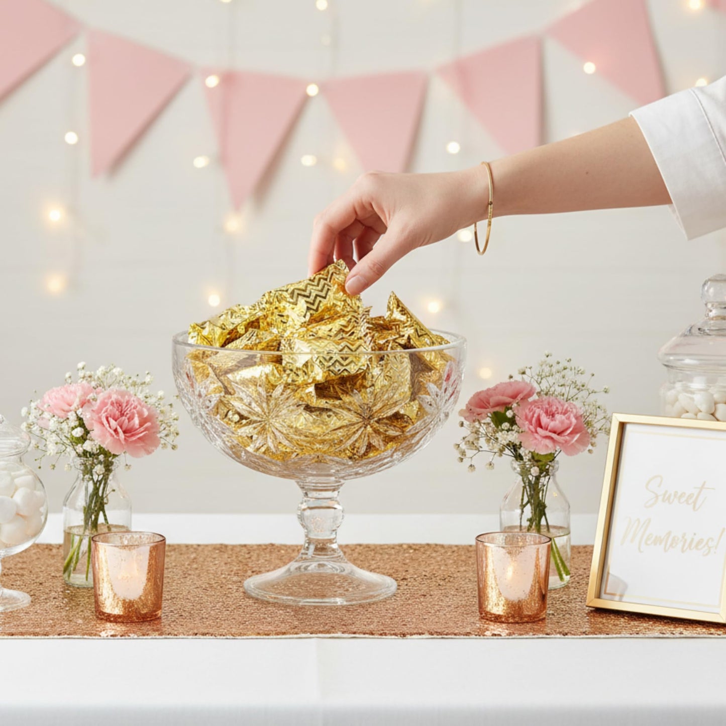 220ct Gold Buttermints Individually Wrapped – Bulk Soft Butter Mints for Weddings, Candy Buffets, Baby Showers, Retirement & Elegant Party Favors