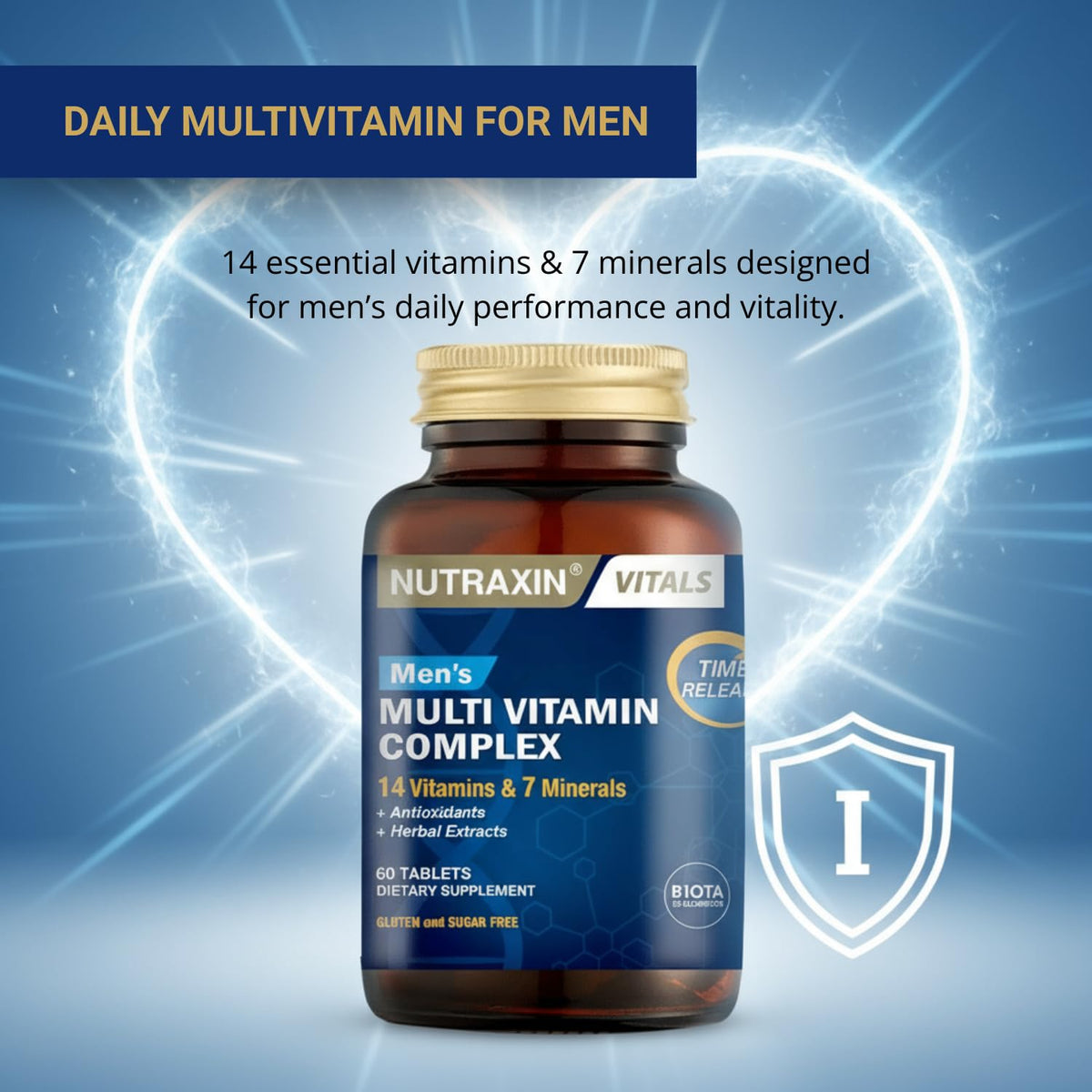Nutraxin Multivitamin Mineral Immune Support Supplement - 60 Tablets | Boosts Immune System & Energy