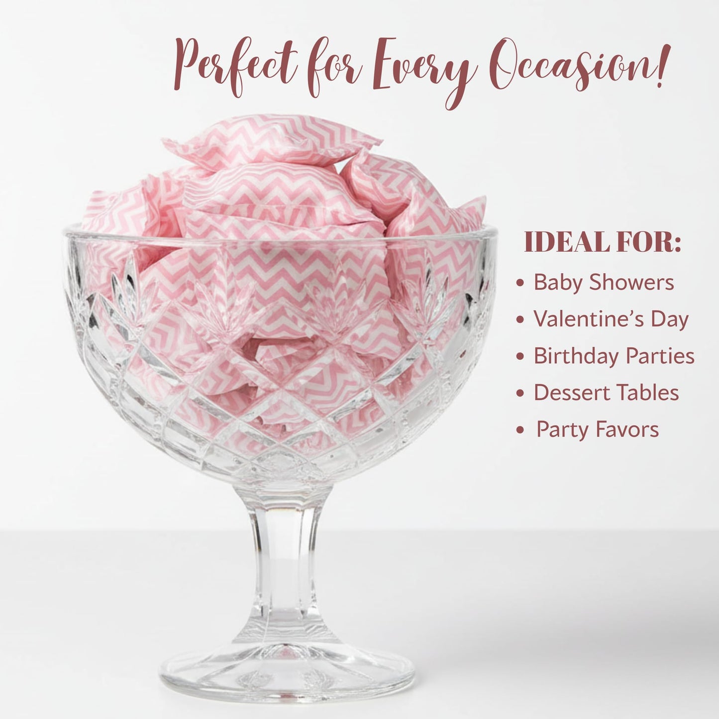 220ct Pink Buttermints Individually Wrapped – Bulk Soft Butter Mints for Baby Girl Showers, Bridal Parties, Valentine’s Day & Candy Buffets