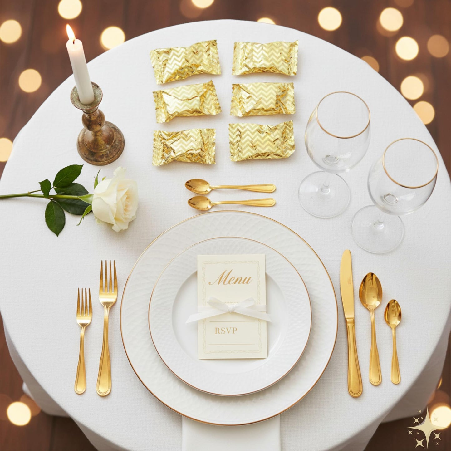 220ct Gold Buttermints Individually Wrapped – Bulk Soft Butter Mints for Weddings, Candy Buffets, Baby Showers, Retirement & Elegant Party Favors