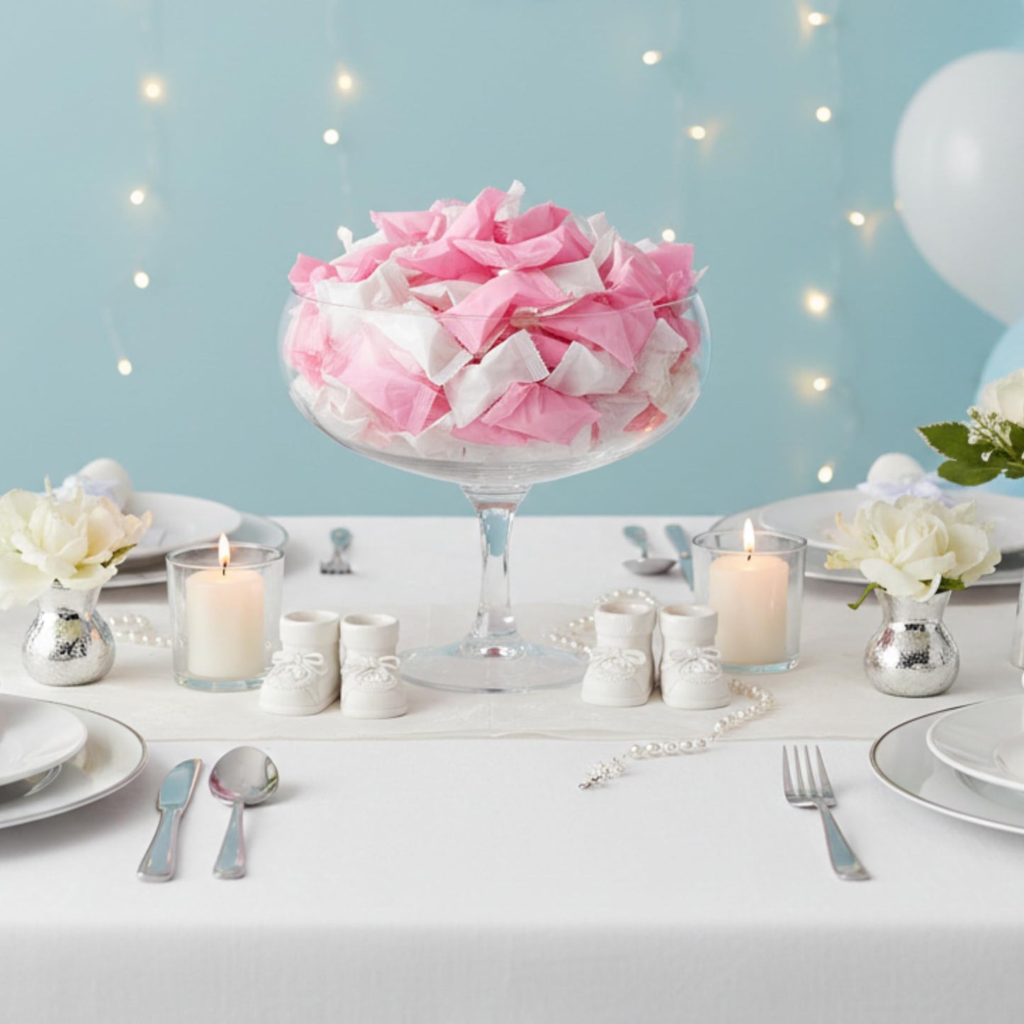220ct Pink & White Buttermints Individually Wrapped – Bulk Wedding Mints for Bridal Shower, Baby Girl, Valentine’s Day, Candy Buffet & Party Favors
