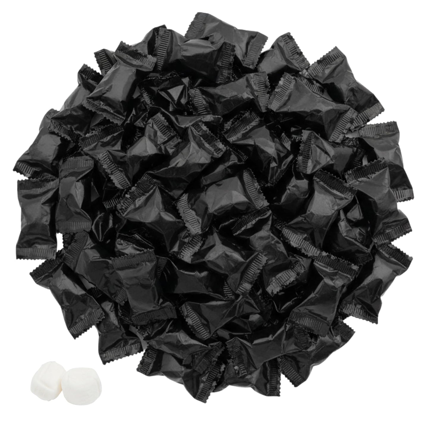 220ct Black Buttermints Individually Wrapped – Bulk Soft Butter Mints for Weddings, Candy Buffets, Halloween, New Year’s & Party Favors