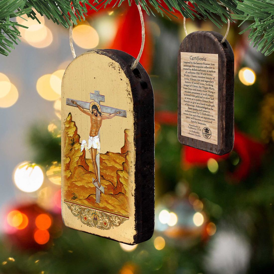 Crucifixion Religious Christian Sacred Icon Ornament - Inspirational Icon Decor - 87058