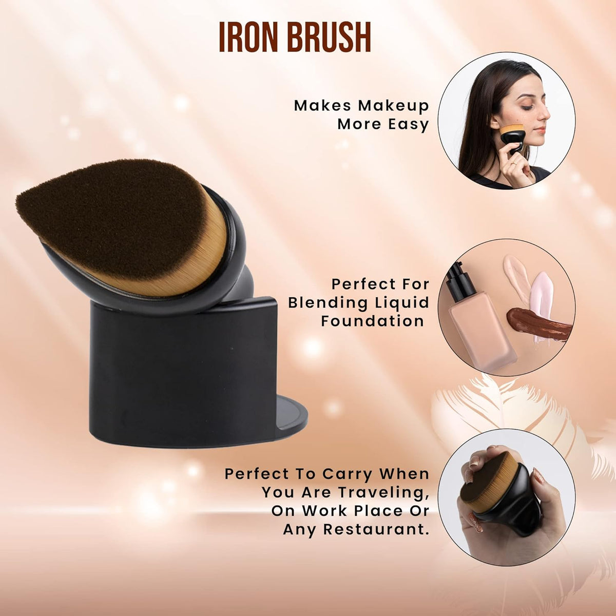 BevyGold Fiber Foundation Brush, Iron Shape