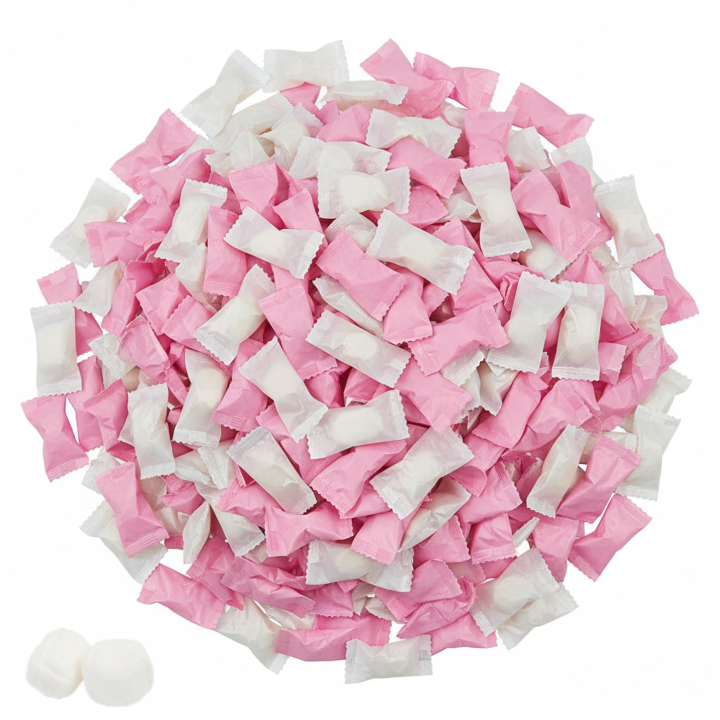 220ct Pink & White Buttermints Individually Wrapped – Bulk Wedding Mints for Bridal Shower, Baby Girl, Valentine’s Day, Candy Buffet & Party Favors