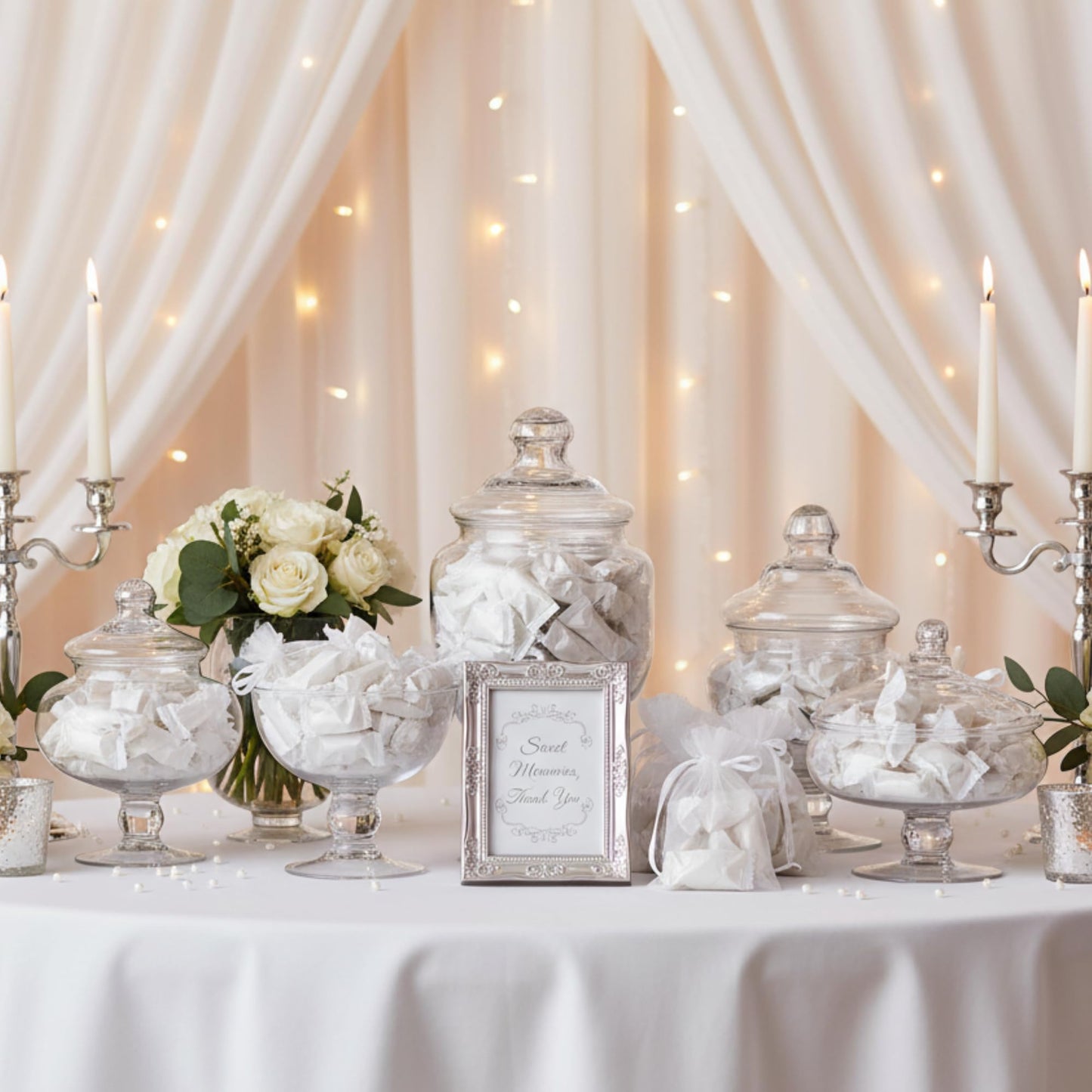 220ct White Buttermints Individually Wrapped – Bulk Soft Butter Mints for Weddings, Candy Buffets, Party Favors & Events