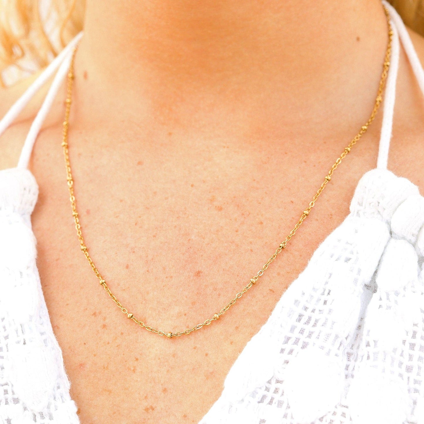 Collier chaîne satellite en acier inoxydable