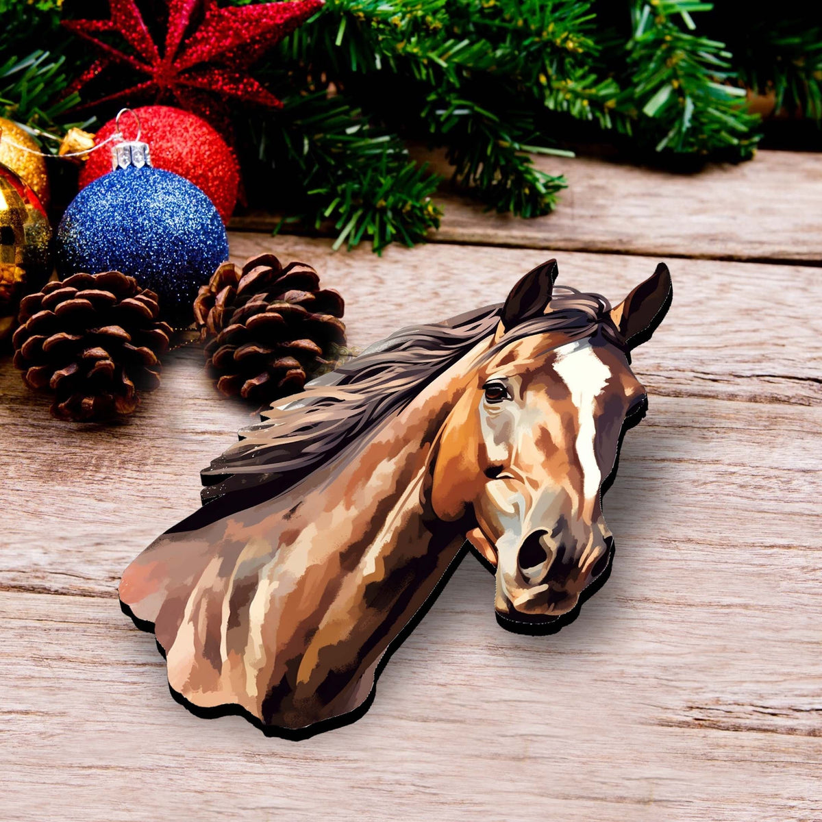 Horses Clip-On Eco Wood Decorative Ornaments Set of 3 by G. Debrekht - Christmas Decor - 8091039C-S3