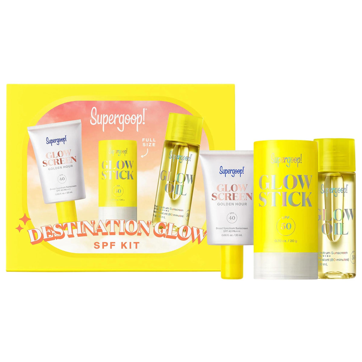 Destination Glow SPF Kit - Hydrating Sun Care Set with Luminous Finish, SPF 40 & 50, Cruelty-Free & Gluten-Free