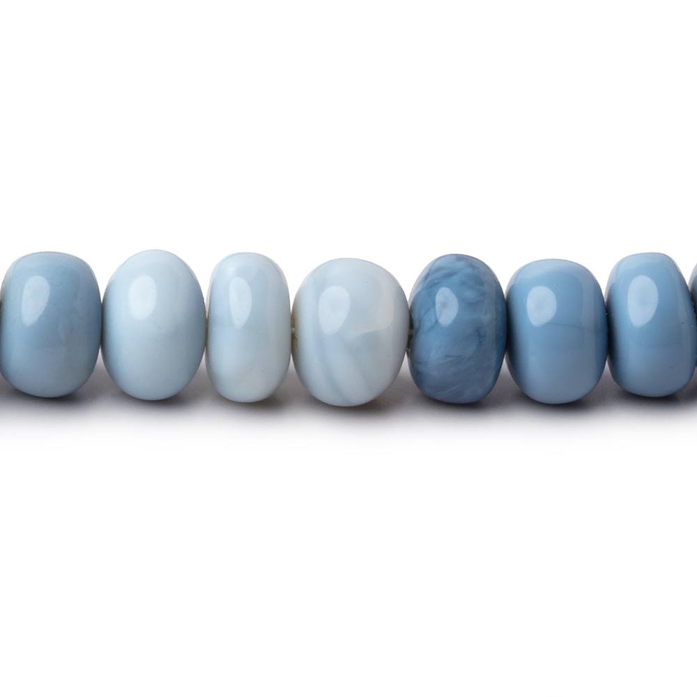 7.5mm Owyhee Blue Opal Plain Rondelle Beads 16 inch 76 pieces
