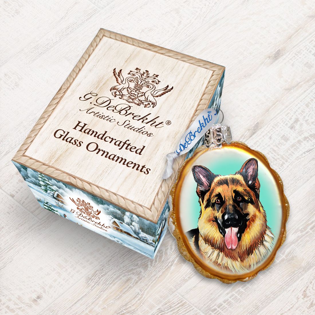 German Shepherd Mercury Glass Ornament by G. DeBrekht - Pets Dog and Cats Décor - 774014