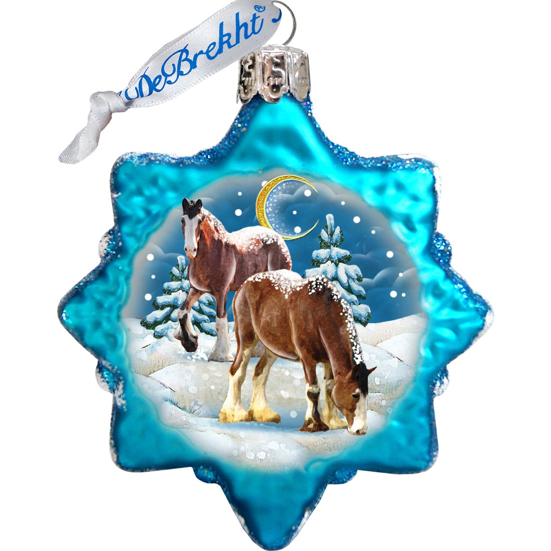 Winter Family Mercury Glass Ornaments Set of 3 by G. DeBrekht - Wildlife Holiday Decor - 770112S3