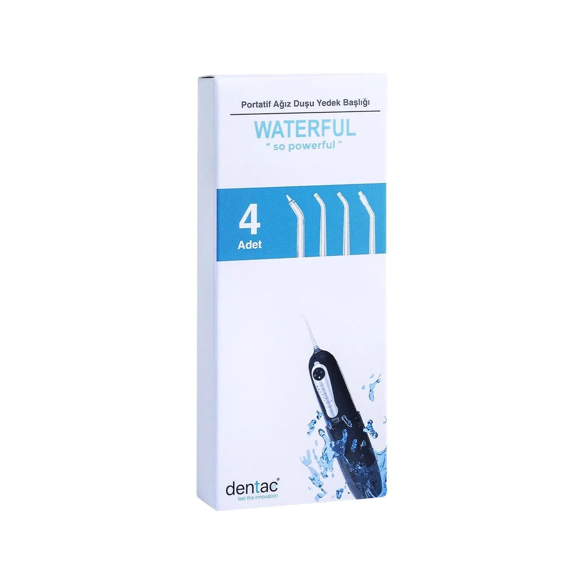 Dentac Waterful Oral Irrigator Replacement Heads - 4 Nozzles for Superior Oral Hygiene & Gum Health
