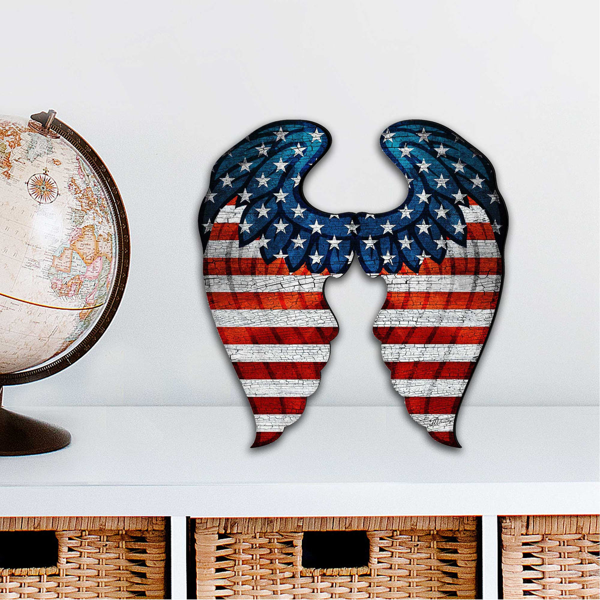 USA Wings Decorative Holiday Door Decor - American Christmas Decor - 8187131H