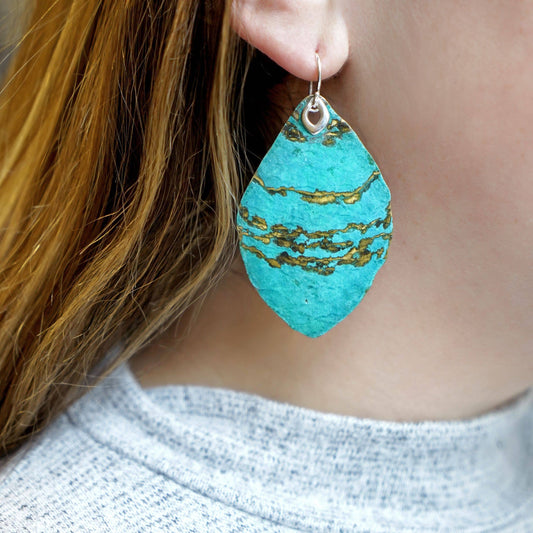 Silpada Emerald Pools Sterling Silver Earrings, Green Patina & Silver