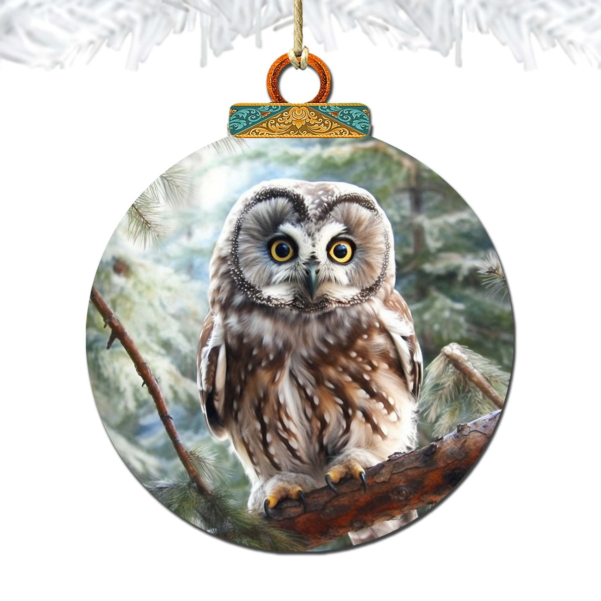 Alaskan Arctic Owl Wooden Ornaments by G.Debrekht - Wildlife Holiday Decor - 870050