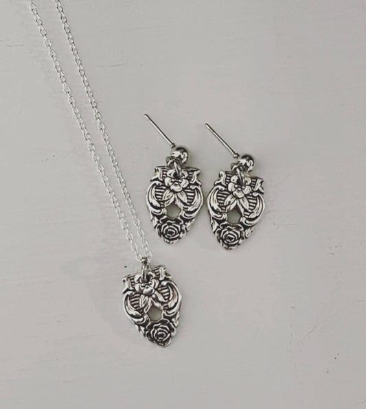 Emily’s Sterling Silver Spoon Distinction Necklace & Earrings Set
