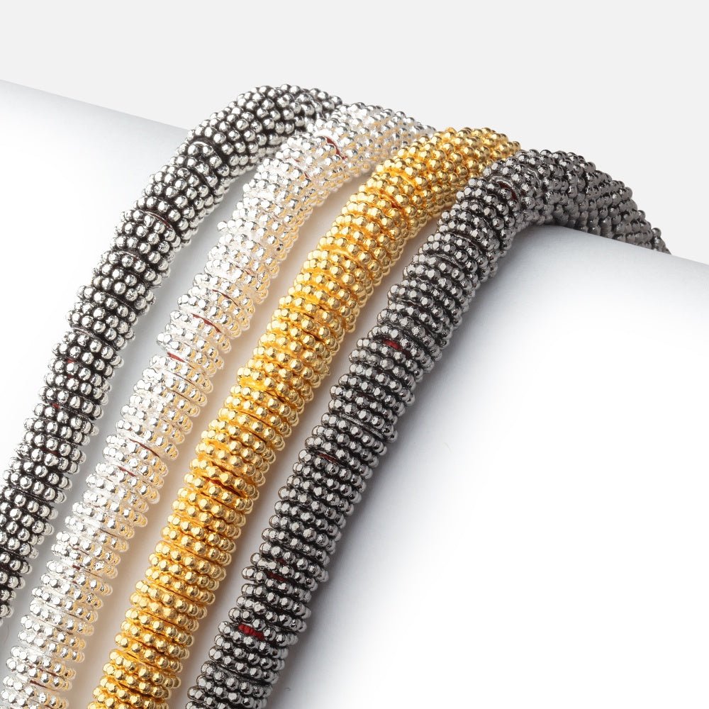7mm Daisy Spacers with 3.5mm Large Hole 8 inch 145 Beads
