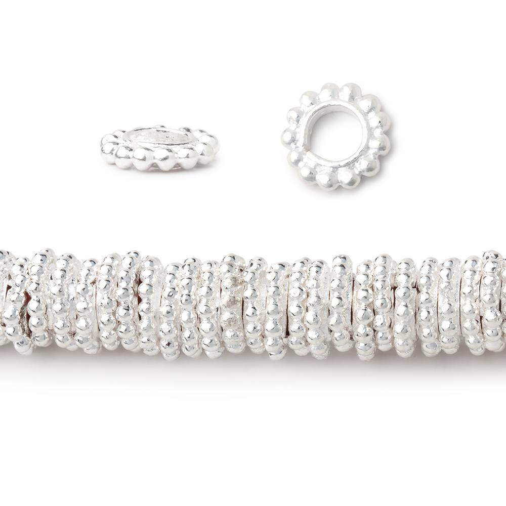 7mm Daisy Spacers with 3.5mm Large Hole 8 inch 145 Beads