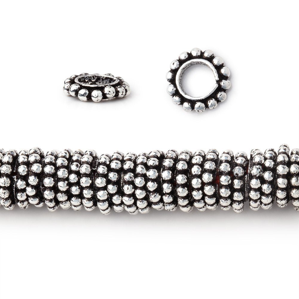 7mm Daisy Spacers with 3.5mm Large Hole 8 inch 145 Beads