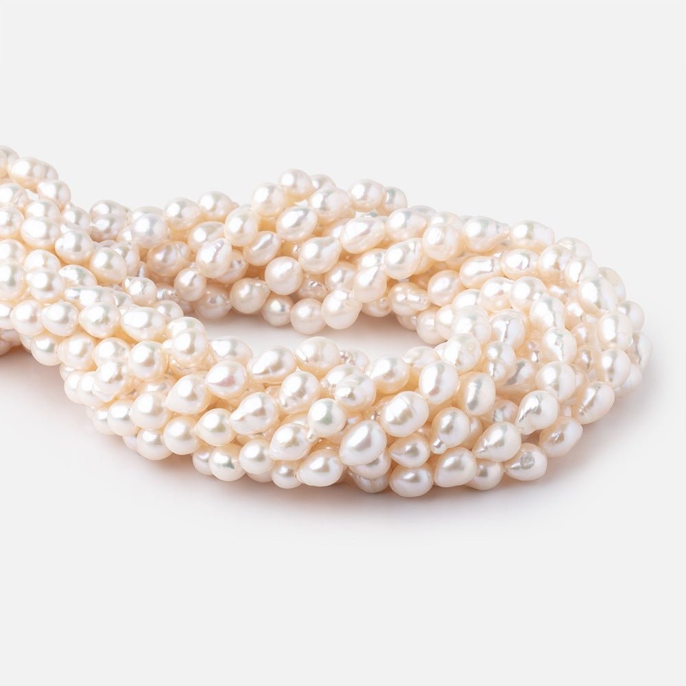 9x7mm Cream Petite Ultra Baroque Freshwater Pearls 15 inch 45 Beads