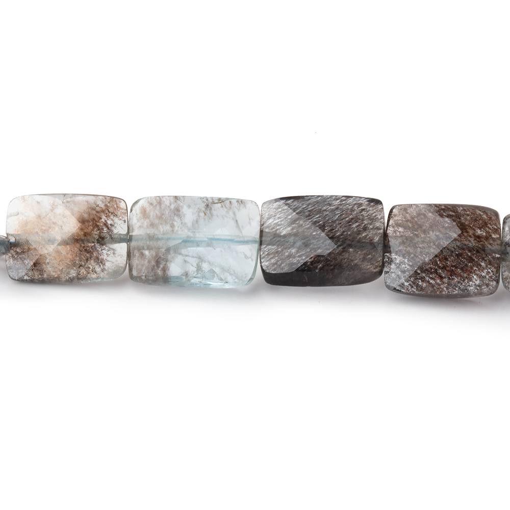8-10mm Copper Moss Aquamarine Faceted Rectangle 16 inch 40 Beads AAA
