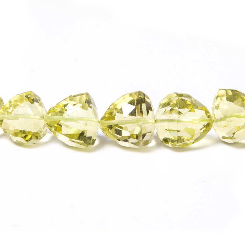 6-12mm Lemon Quartz Straight Drill Trillion Beads AAA 16 inch 52 pieces