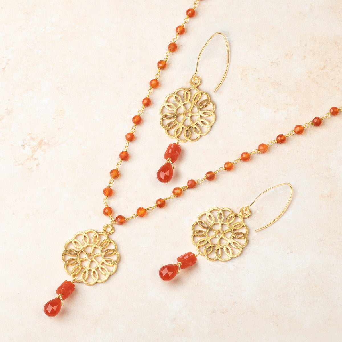 5.5-8mm Dark Carnelian Carved Tube Set of 3 Beads