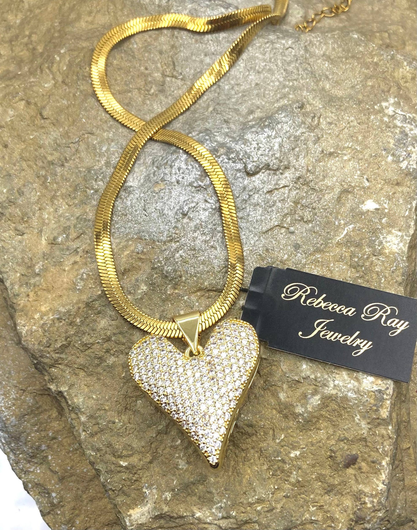 Collier Cœur Soufflé en Cristal Rebecca Ray