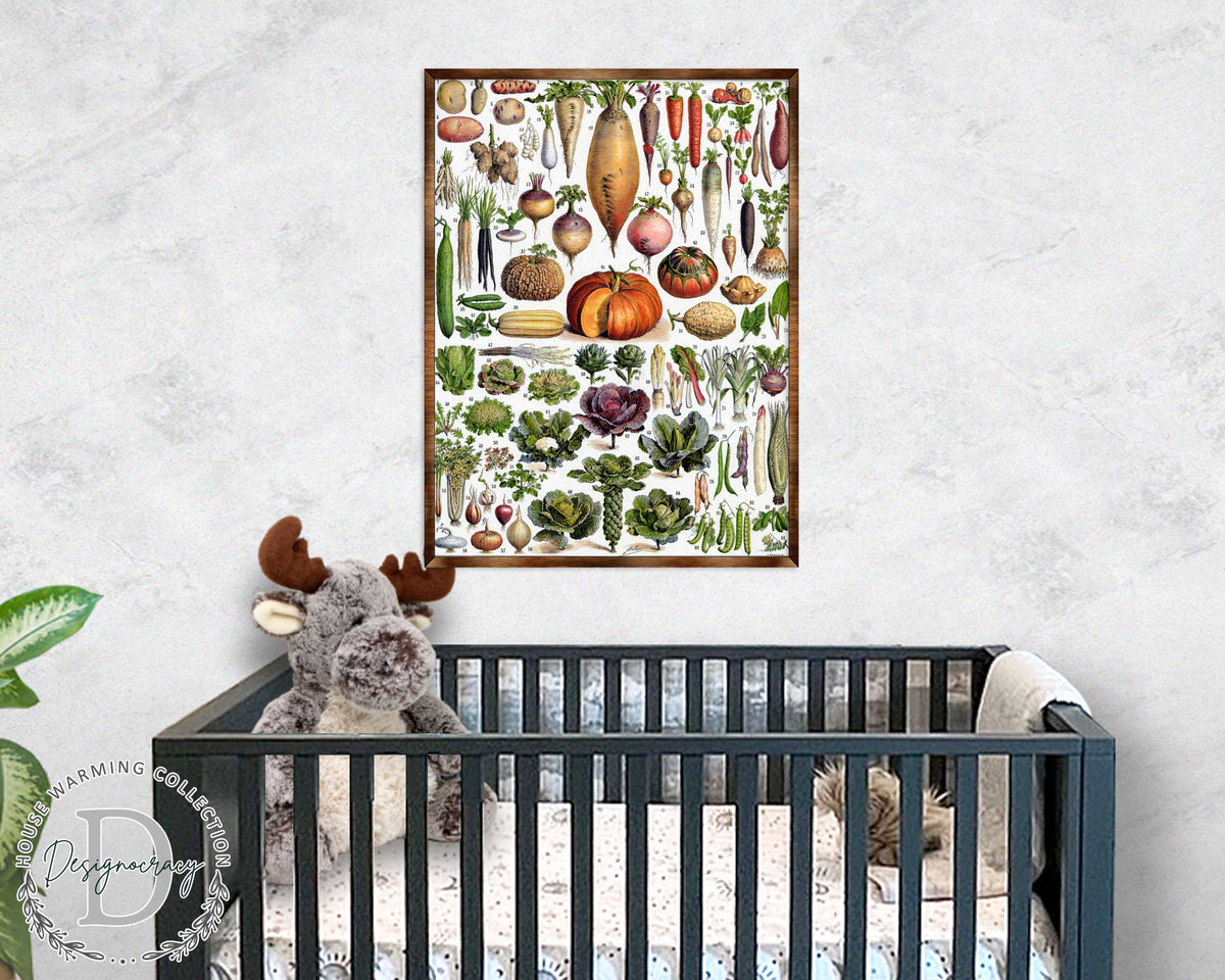 Montessori Wooden Poster Root Vegetables