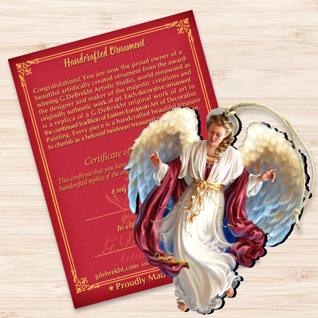 Piece on Earth Angel Wooden Ornaments by Gelsinger - American Christmas Decor - 8161048-1208